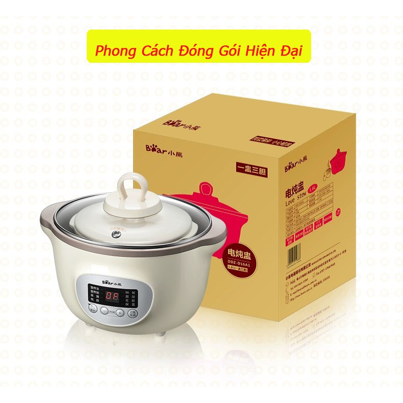 [CHÍNH HÃNG]Nồi Cháo Chậm Đa Năng BEAR 1.6L Kèm Lồng Hấp