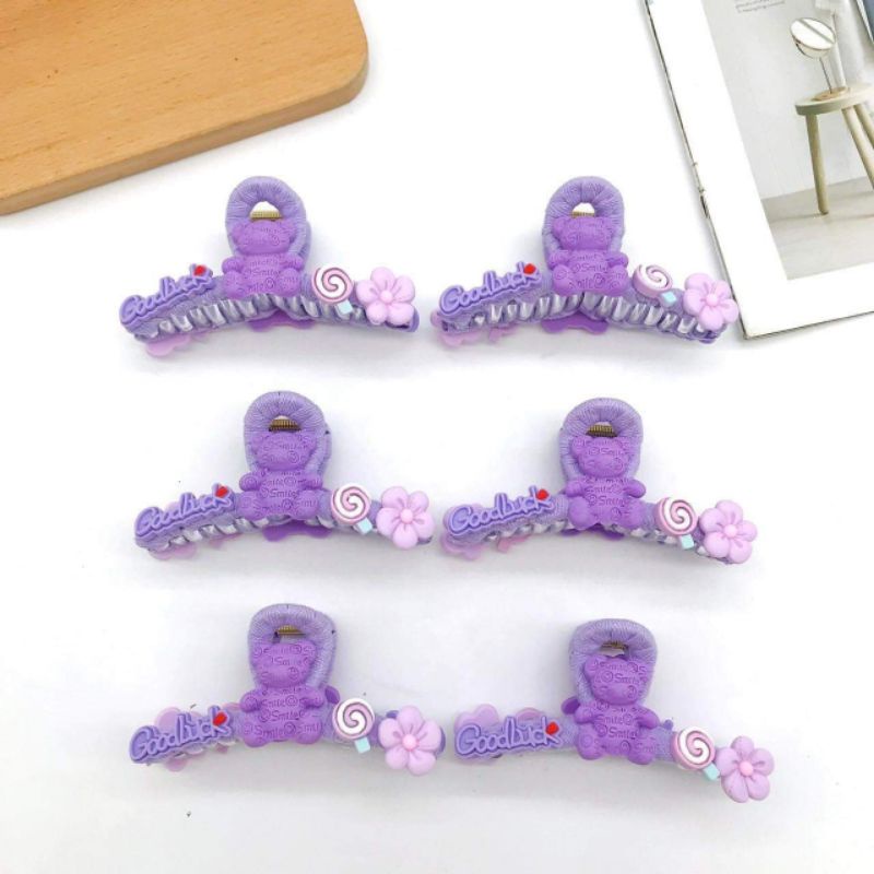 Kẹp tóc càng cua họa tiết thỏ tím Stella phong cách hàn quốc