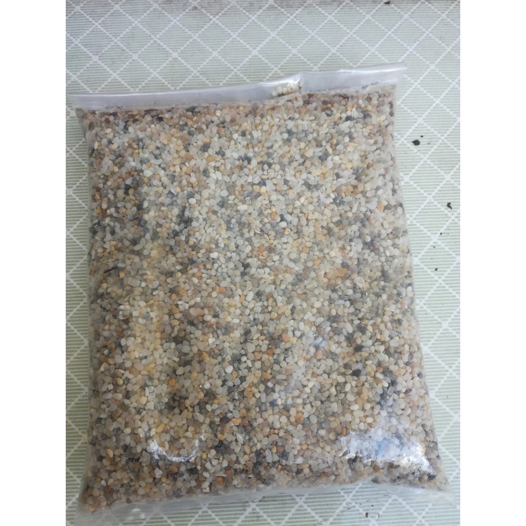 Sỏi muối tiêu viên nhỏ trang trí bể cá, chậu cây 1 kg