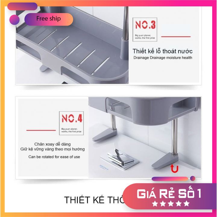 Kệ  3 tầng khung inox gắn trên nắp bồn cầu, trong phòng tắm, trong bếp [HÀNG LOẠI 1]