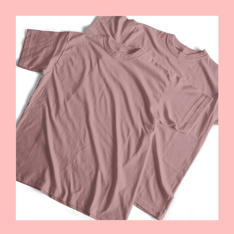 Bán Sỉ Áo Thun Trơn Màu Hồng pastel Cổ Điển Hình Tôm Hồng IUAE