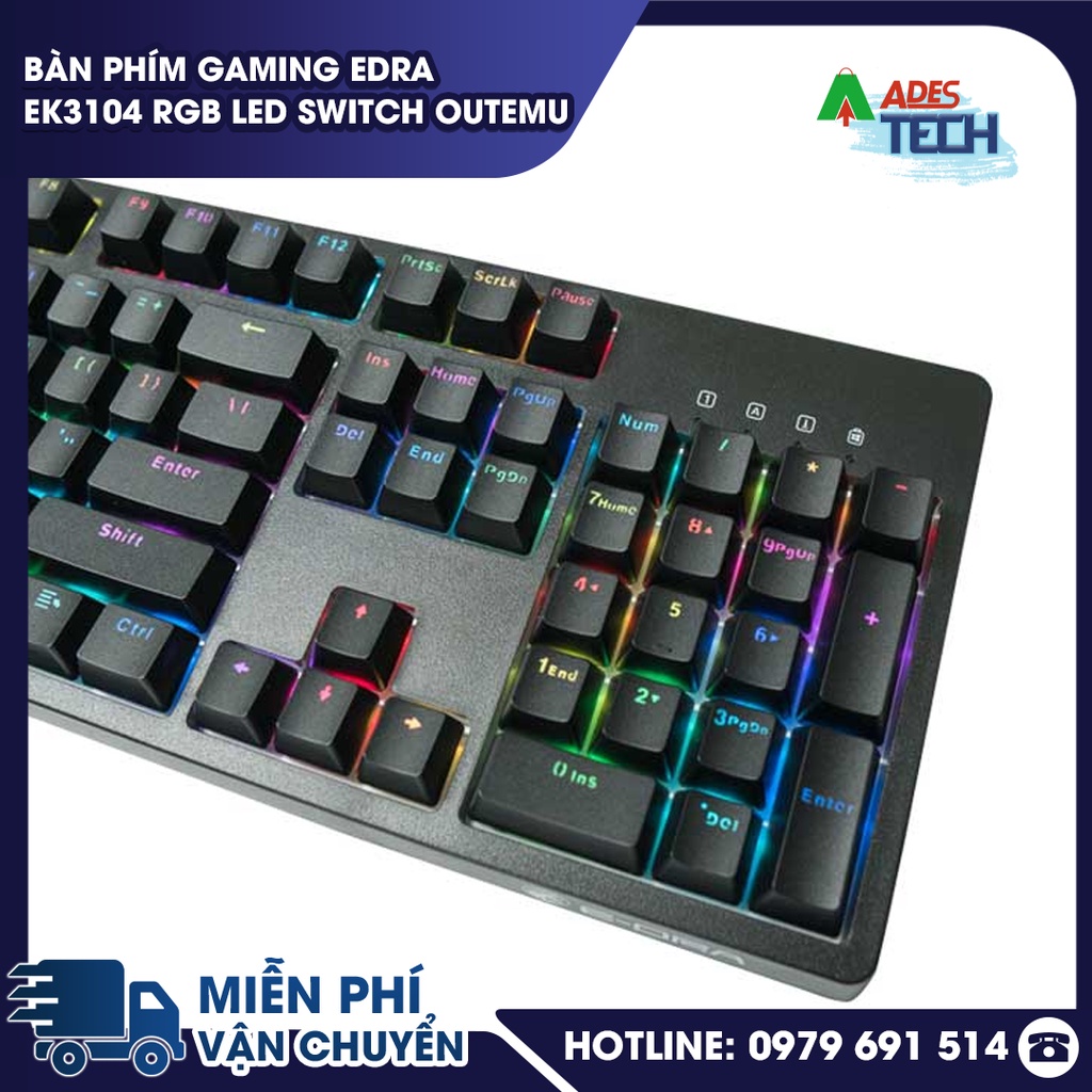 Bàn phím Gaming Edra EK3104 RGB LED Switch OUTEMU Bảo hành 24 tháng