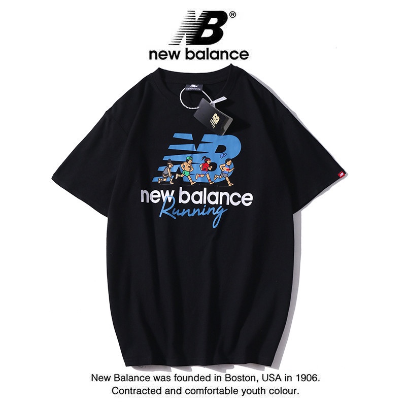 Áo thun new balance ngắn tay vải cotton thời trang cho cặp đôi
