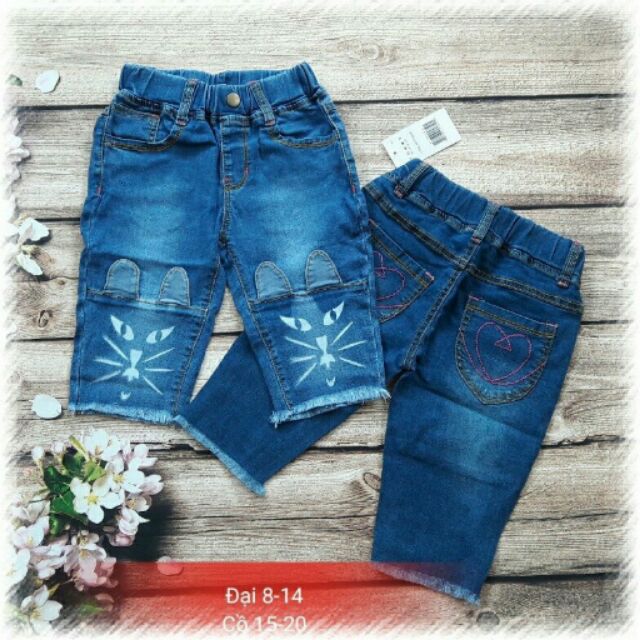 Quần jean lửng bé gái