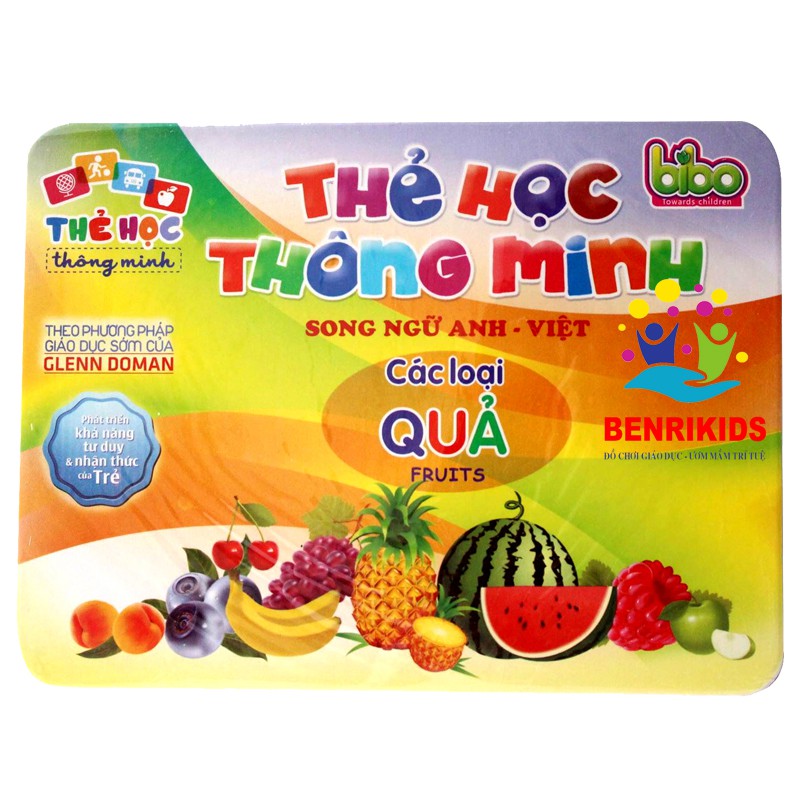 Flashcard Song Ngữ Chủ Đề Các Loại Quả Theo Phương Pháp Giáo Dục Của Glenn Doman Cho Bé