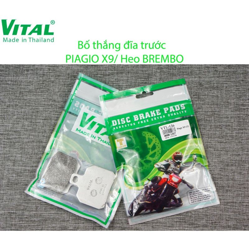 Bố thắng đĩa trước PIAGGIO X9, BREMBO FRANDO, Adelin, Anchor, RCB R55 hiệu VITAL - Má phanh piagio x9, VTL 126