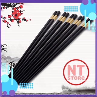 Bộ 10 đôi đũa nhựa, đũa mạ vàng Hàn Quốc, sang trọng, bền đẹp