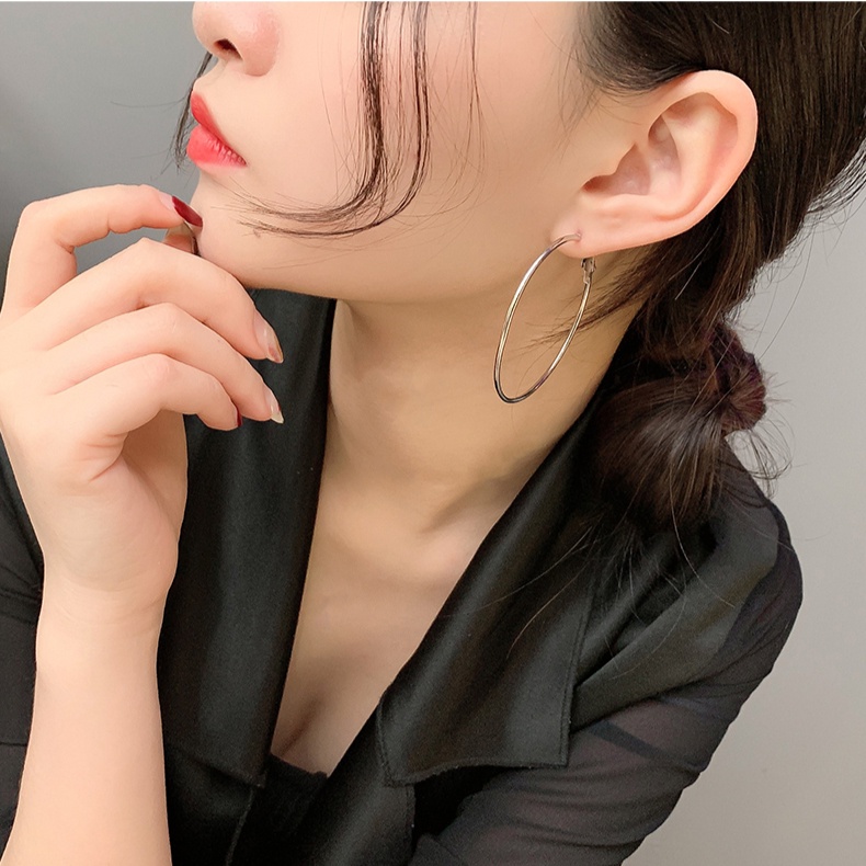 Khuyên Tai Tròn Mạ Bạc 925 Thời Trang 2023