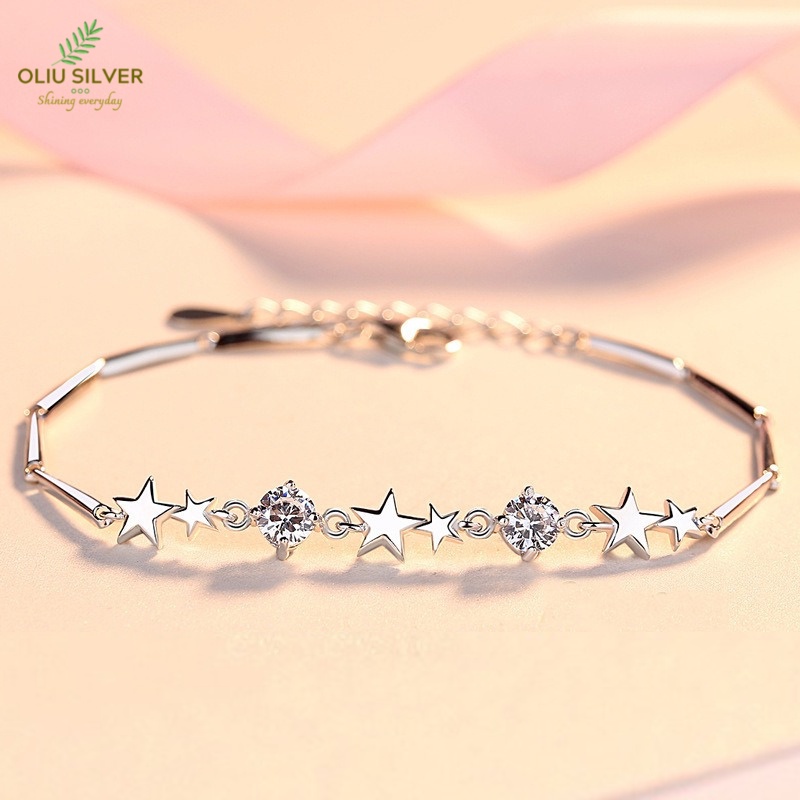 Vòng Tay Bạc S925 Pendant Star Dễ Thương | Lắc Tay Nữ Bạc 925 Thời Trang