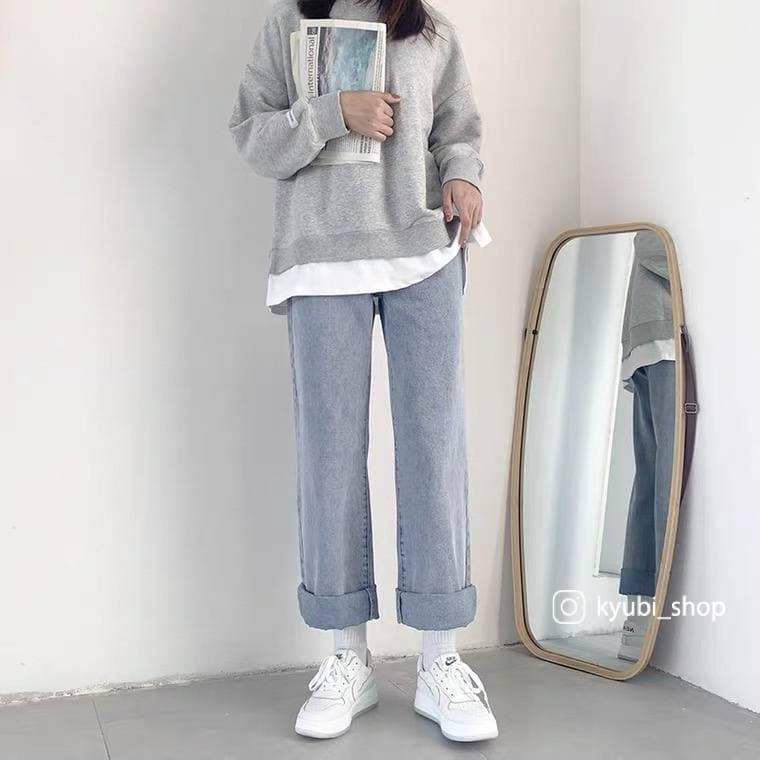 Quần Jeans Baggy Ống Rộng [ Nhạt ] - Kyubi BJR21L