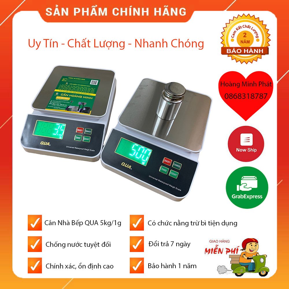 Cân nhà bếp QUA cân điện tử chống nước loại tối đa 5kg 3kg, có độ chính xác cao, dùng để cân thực phẩm