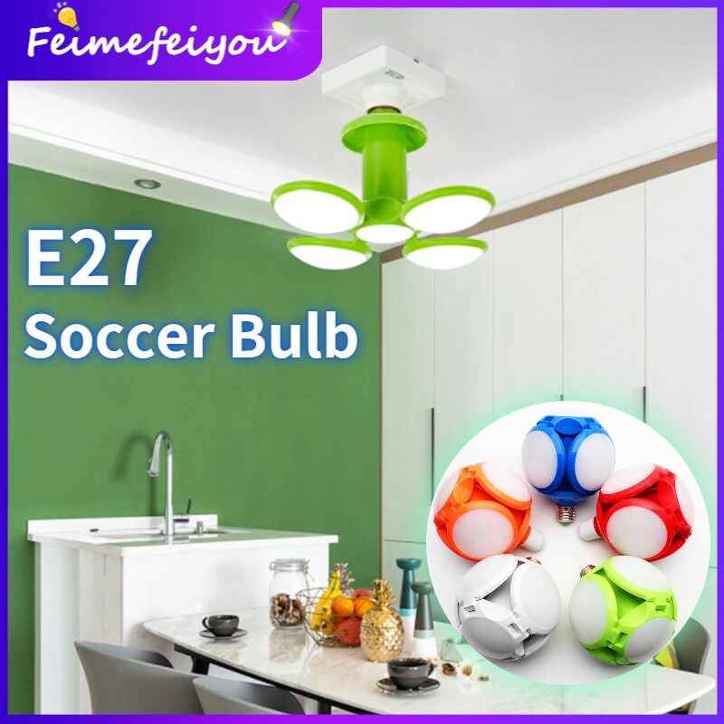 Ceiling Light Modern Hanging 40W Soccer Light Bulb E27 Led Bulb E27 Daylight for Living Room Bedroom Foldable Soccer LED Bulb AC 165-265V
