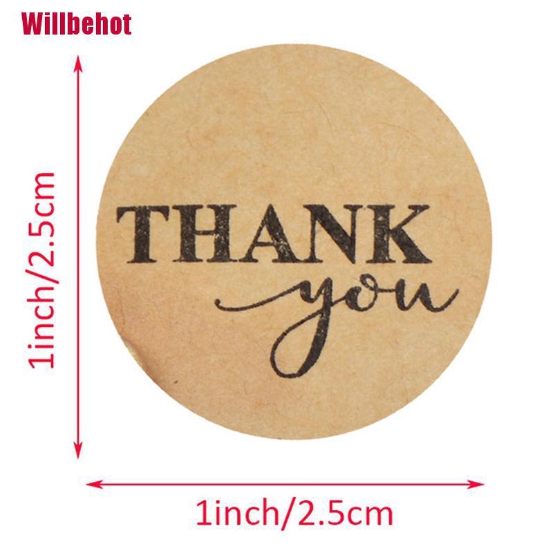 Set 500 Sticker Tròn In Chữ Thank You Độc Đáo Dán Trang Trí