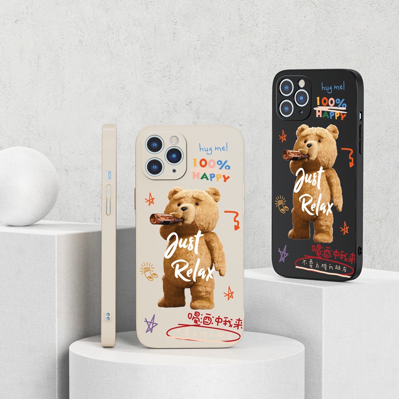 Suntaiho Ốp lưng iphone Ốp Điện Thoại từ silicon mềm in hình gấu cho iPhone 13 12 11 Pro Max X XR Xs Max 7 8 Plus 12mini 13mini