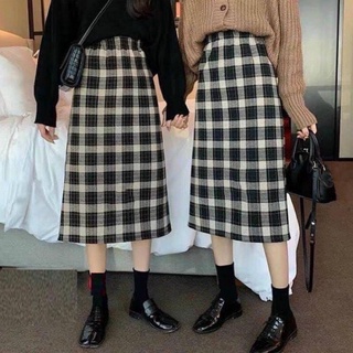 Chân váy dạ kẻ hàn nhật size s