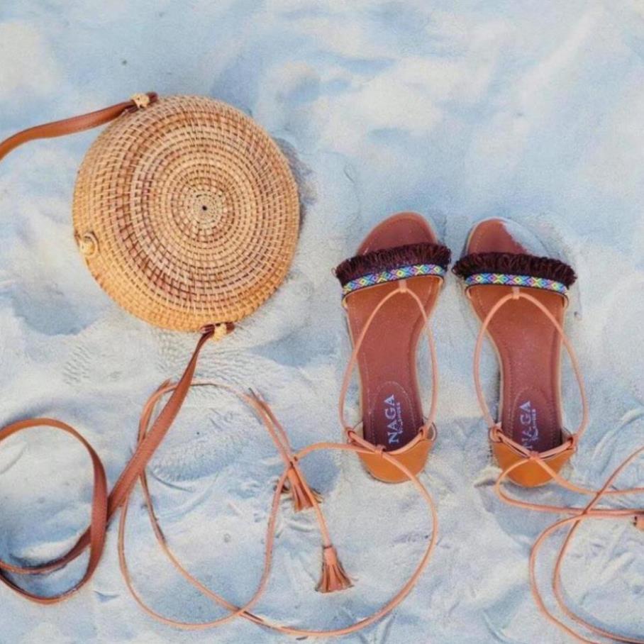 Giày sandal cột dây thổ cẩm Nagashoes NAS11N -cwj24 : 🌸 .