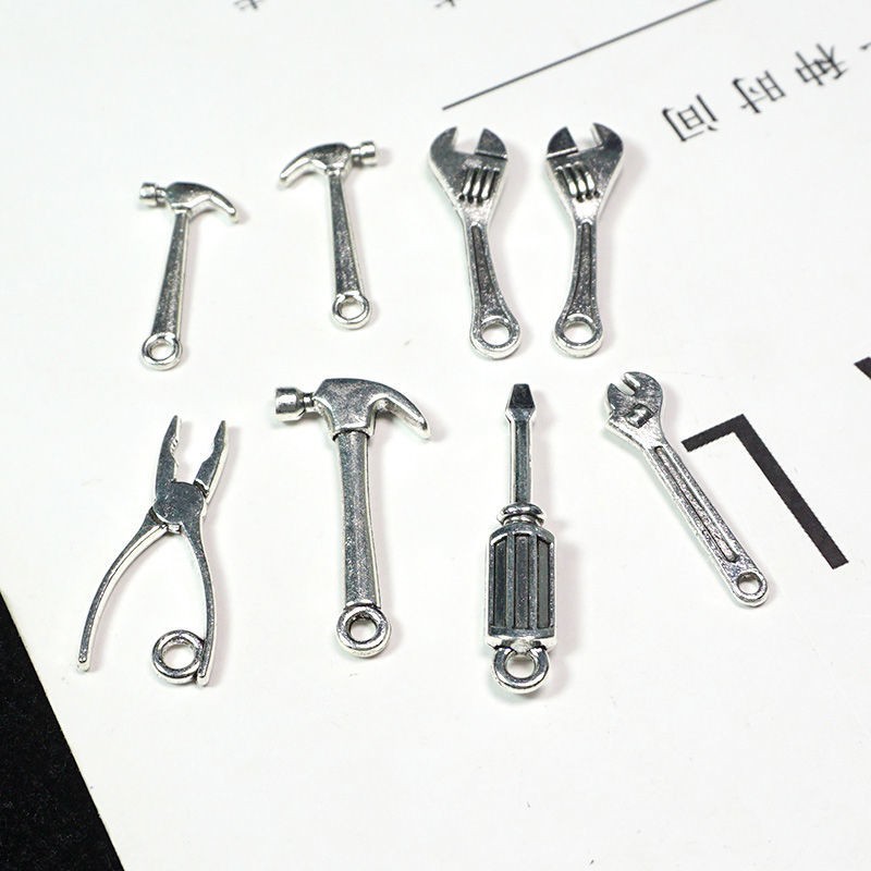 Spot sale 15-piece set of hammer scissors mini tool accessories diy crystal drop mobile phone case jewelry pendant