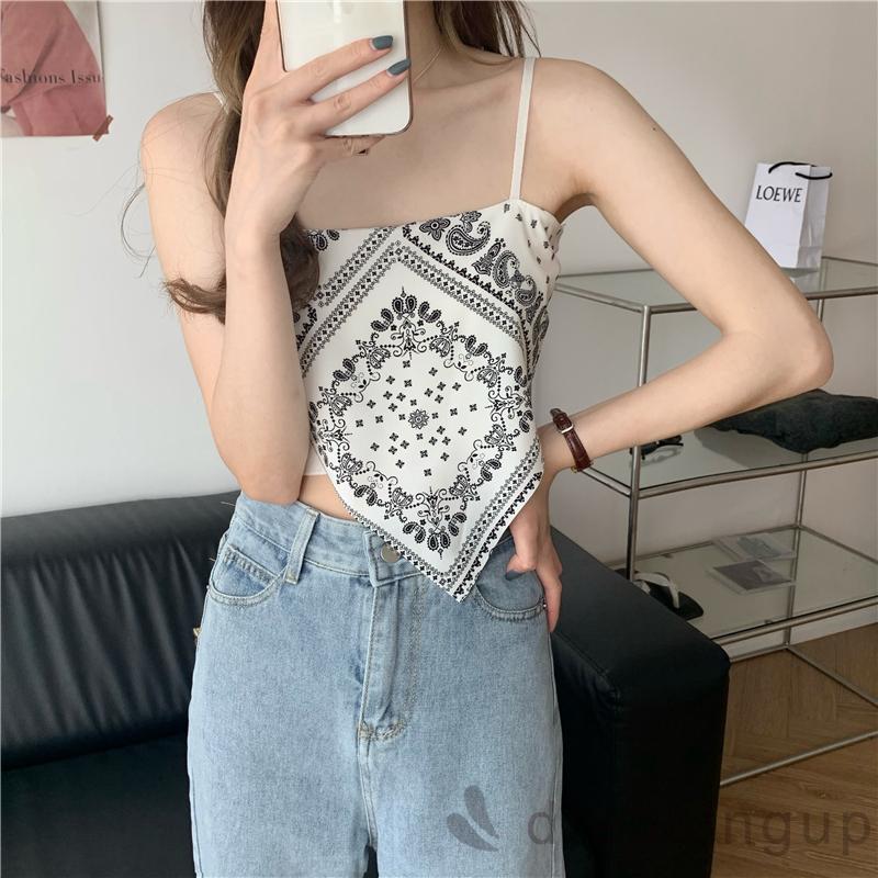 Áo Hai Dây Họa Tiết Hoa Thời Trang Cho Nữ