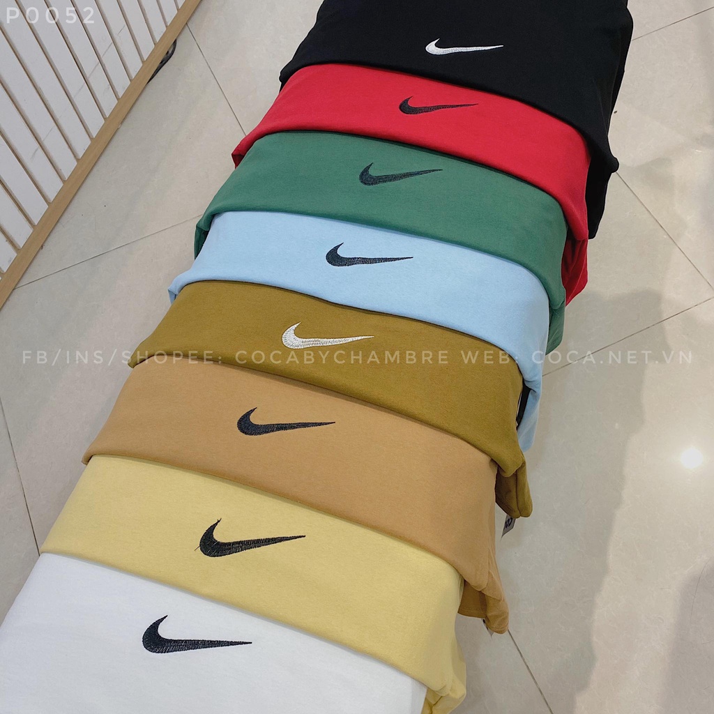 [P0052]☑️ Áo thun áo phông thêu logo form rộng unisex vải cotton mỏng mát (Có sẵn/ảnh thật)