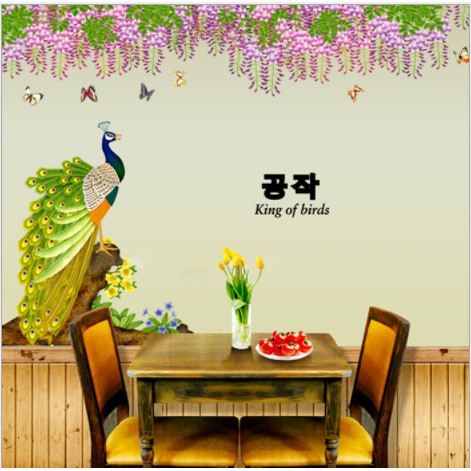 Decal trang trí chim Công quyến rũ mẫu mới