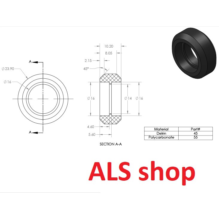 Bánh xe Openbuild vslot loại tốt dùng cho máy in,laser...