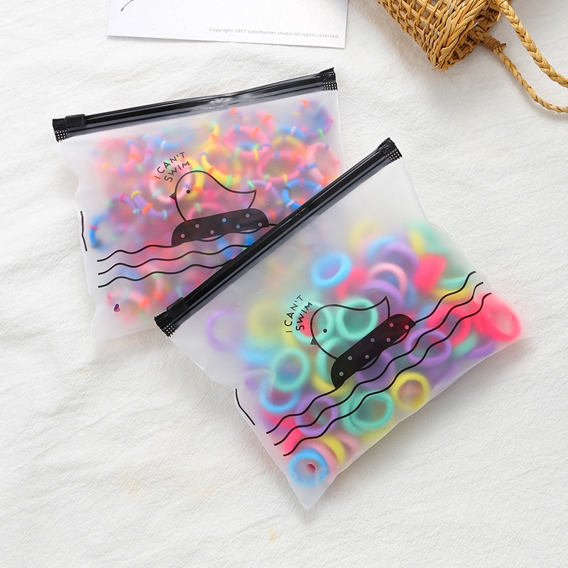 Set cột tóc 100 cái mini màu trơn