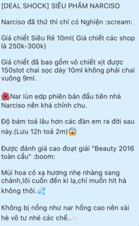[Mẫu thử] Nước hoa Nữ Narciso Rodriguez