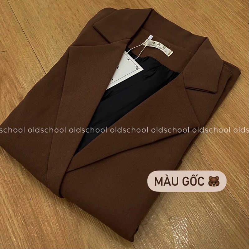 ÁO BLAZER NÂU ĐẤT 2 LỚP (ảnh thật/sẵn)