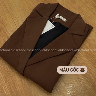 ÁO BLAZER NÂU ĐẤT 2 LỚP (ảnh thật/sẵn)