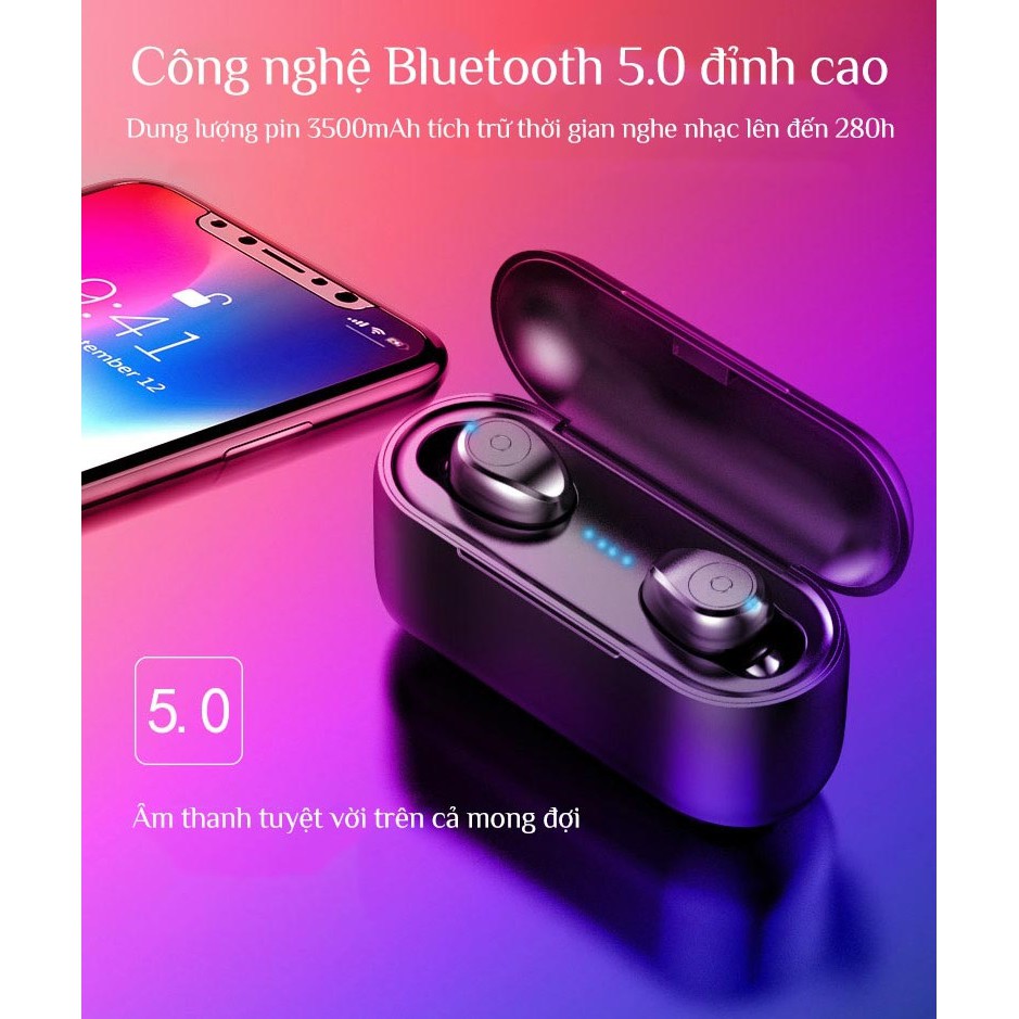Tai nghe Bluetooth kiêm pin sạc dự phòng Amoi F9 5.0 -dc3525