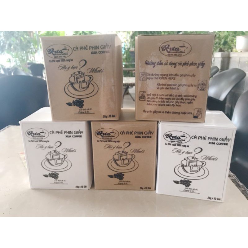 01 hộp CÀ PHÊ PHIN GIẤY - XƯA COFFEE (20g x 10 gói)
