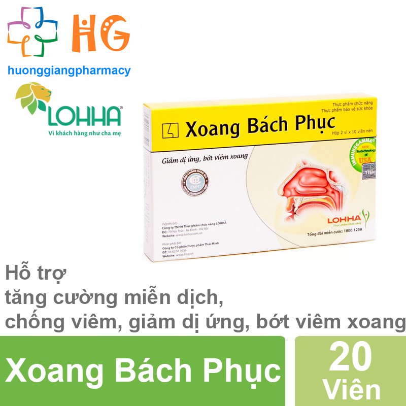 Xoang Bách Phục - Hỗ trợ tăng cường miễn dịch, chống viêm, giảm dị ứng, bớt viêm xoang (Hộp 30 Viên)