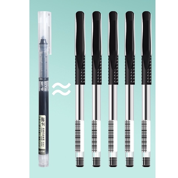 Bút Bi Nước Deli Mực Khô Nhanh Ngòi 0.5mm Ống Bút Liền Mực Gel Nước - Mực Đen Đỏ Xanh