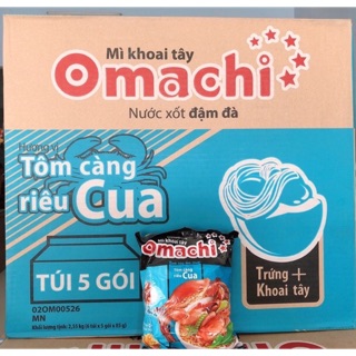 Túi 5 gói mì khoai Tây Omachi tôm càng riêu cua 85gram