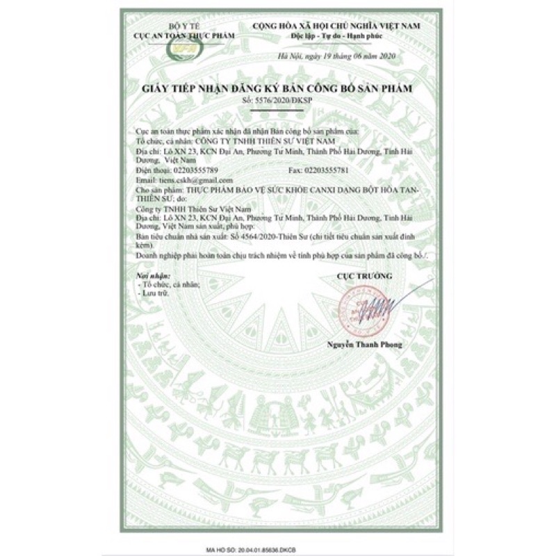 Canxi Tiens Thiên Sư dạng bột hoà tan hộp 10 gói