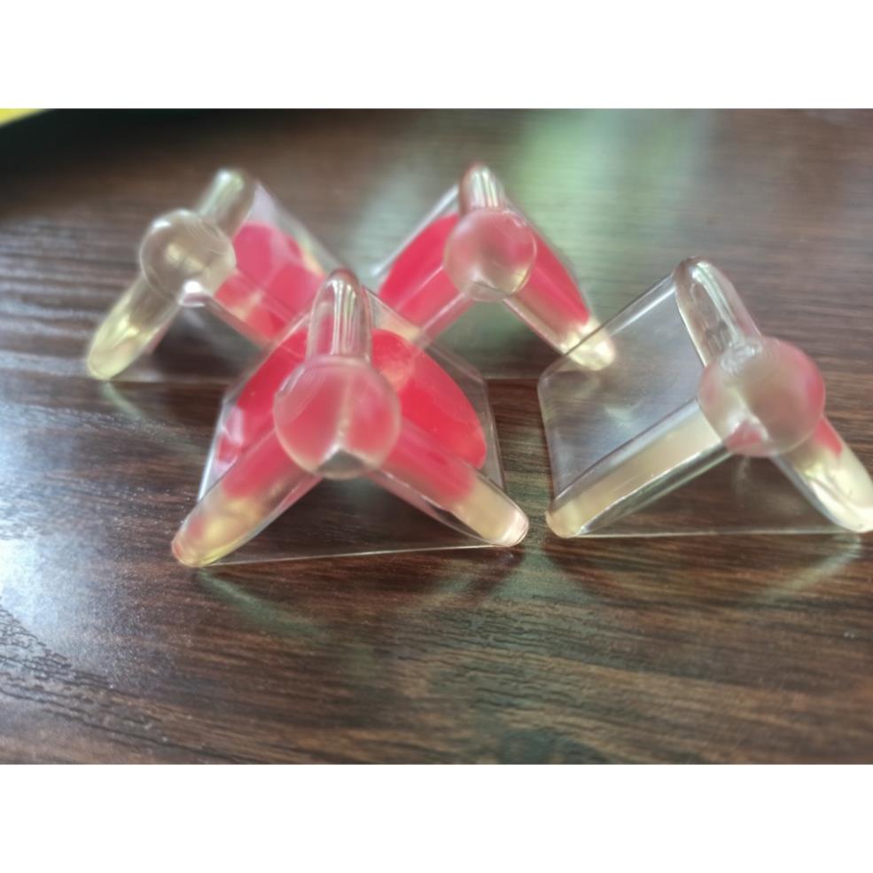 Bịt góc bàn kèm keo dán, bọc góc bàn kính, góc tủ vuông bằng silicon an toàn cho bé [MẸ và BÉ BABYKING]