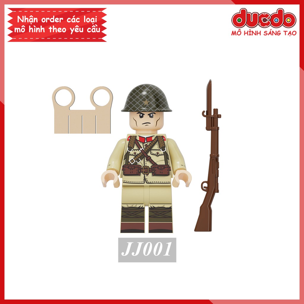 Minifigures lính phát xít Nhật trong chiến tranh thế giới - Đồ chơi Lắp ghép Xếp hình Mô hình Mini WW2 JJ001 005