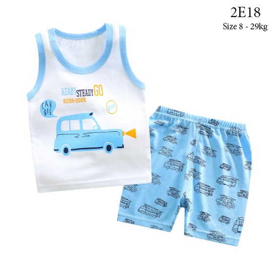 Set bộ quần áo ba lỗ cho bé trai bé gái (từ 1 - 8 tuổi) VEMZKIDS 7 mẫu hè