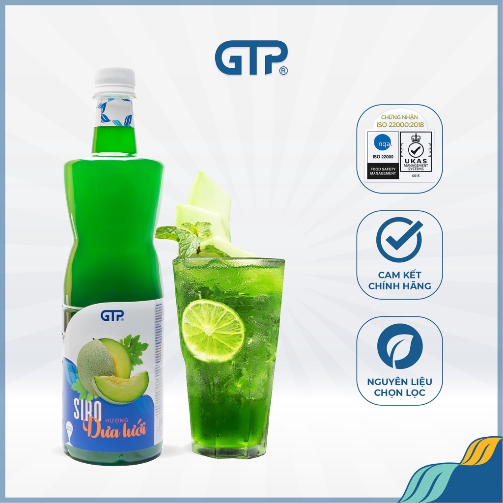 Siro Dưa lưới (930ml) GTP - nguyên liệu trà sữa pha chế trà trái cây, sô đa, cocktail