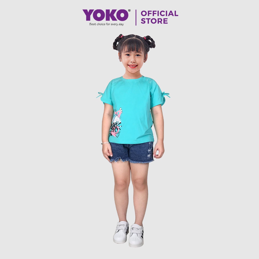 Bộ Quần Áo Thun Bé Gái Tay Ngắn Quần Jean (1-5 Tuổi) YOKO KID’S FASHION 21369G