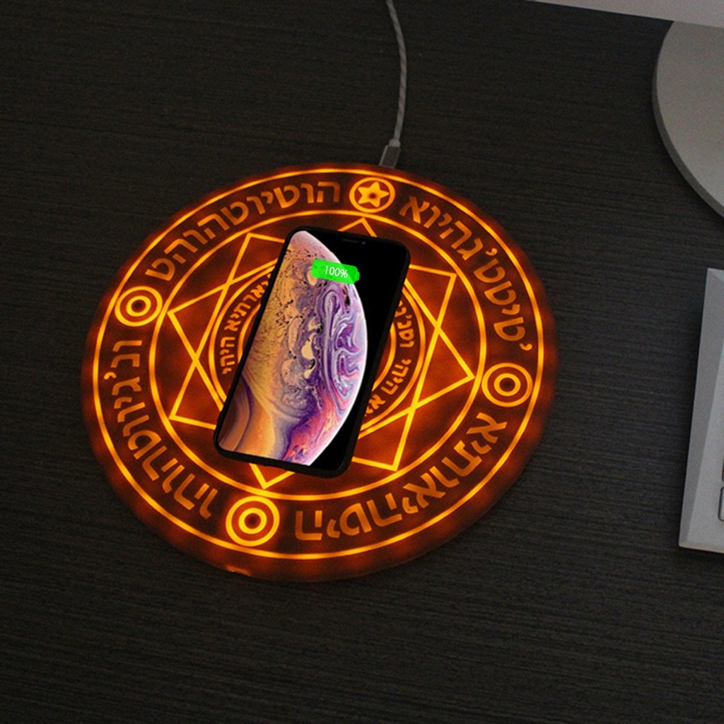 Glowing Magic Array Qi Wireless Charger Cartoon Charging Pad