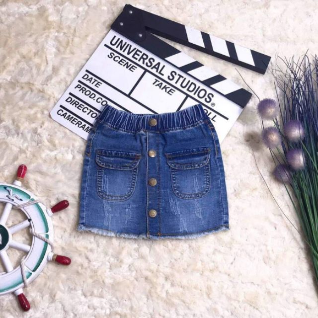 Chân váy jeans 2 túi