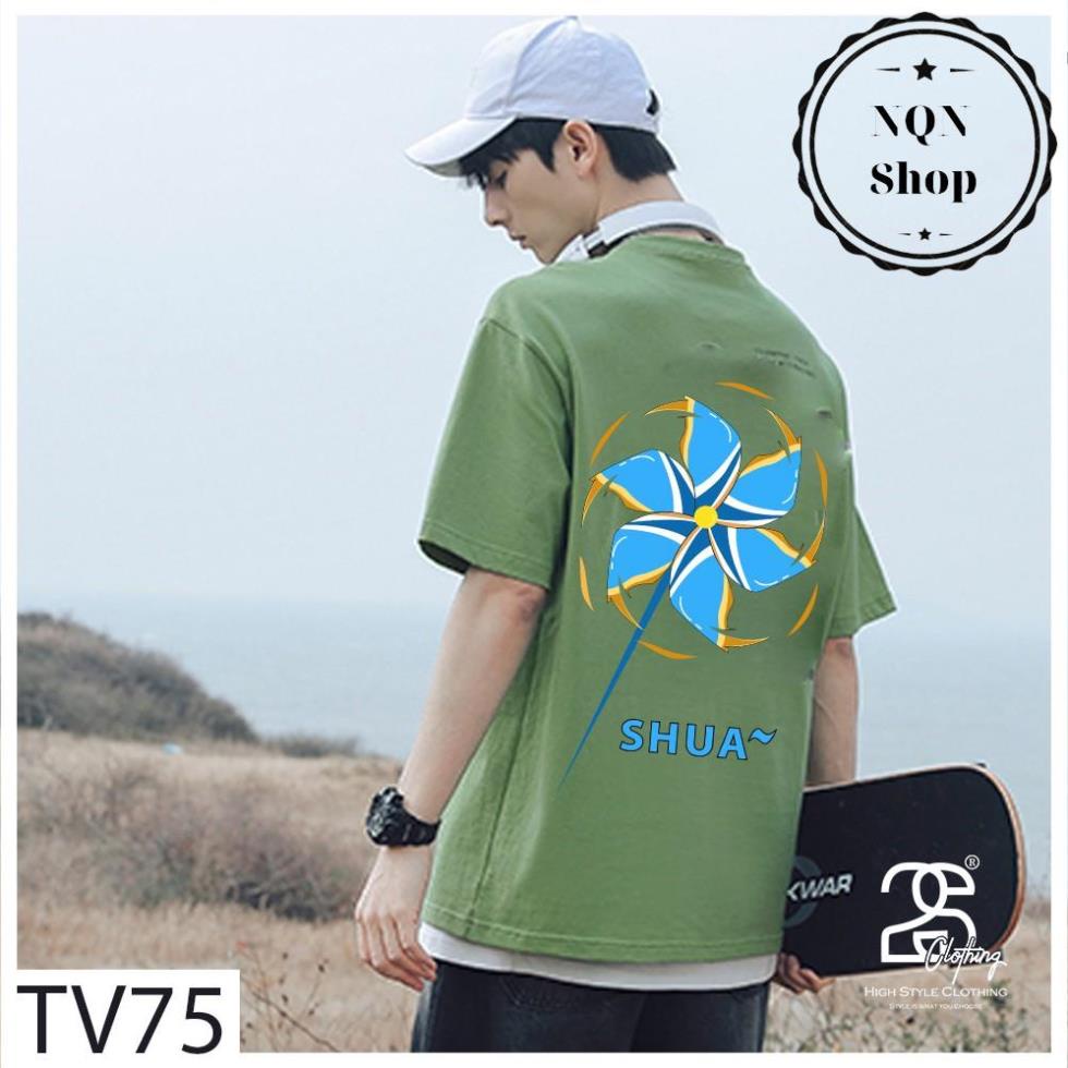 Áo Nam Form Rộng Cổ Tròn Form Rộng NQN Shop Áo Phông Đen Tay Lỡ Streetwwear Oversize Giá Rẻ In Hình Hàn Quốc TV75 | BigBuy360 - bigbuy360.vn