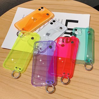 Ốp lưng lấp lánh có dây đeo cổ tay cho iPhone X XS Max XR 8 Plus 11 Pro max iPhone 12 pro max 12 pro