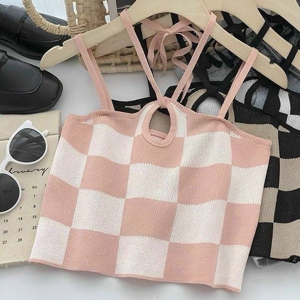 Áo yếm croptop Chéo dây giọt nước CARO PC