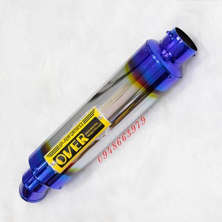 Lon pô OVER titan gắn các loại xe máy.