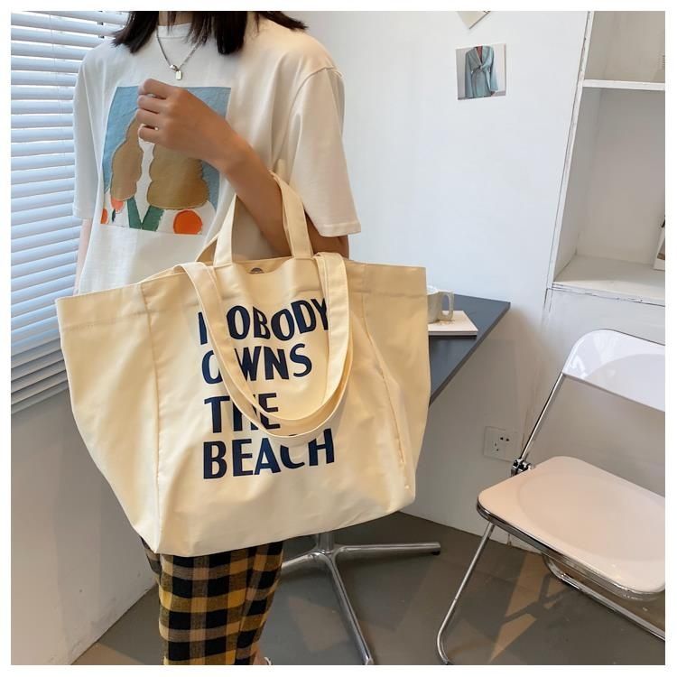 Túi Xách Canvas Cỡ Lớn In Họa Tiết Thời Trang
