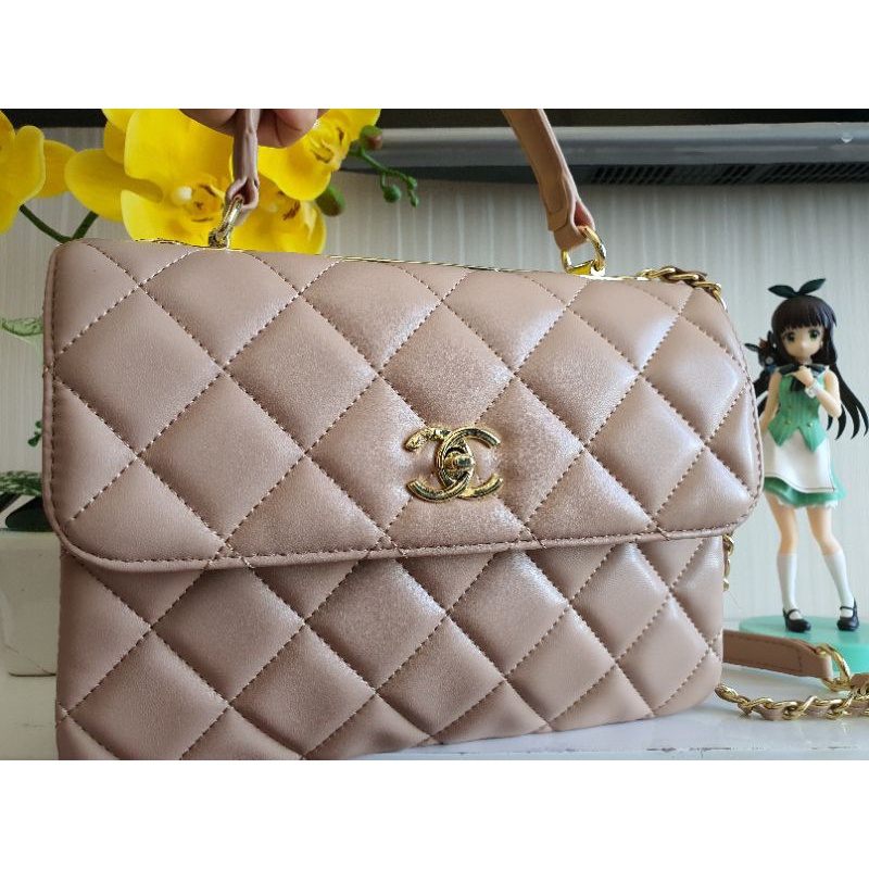 Túi Da Trơn chần Trám size 25