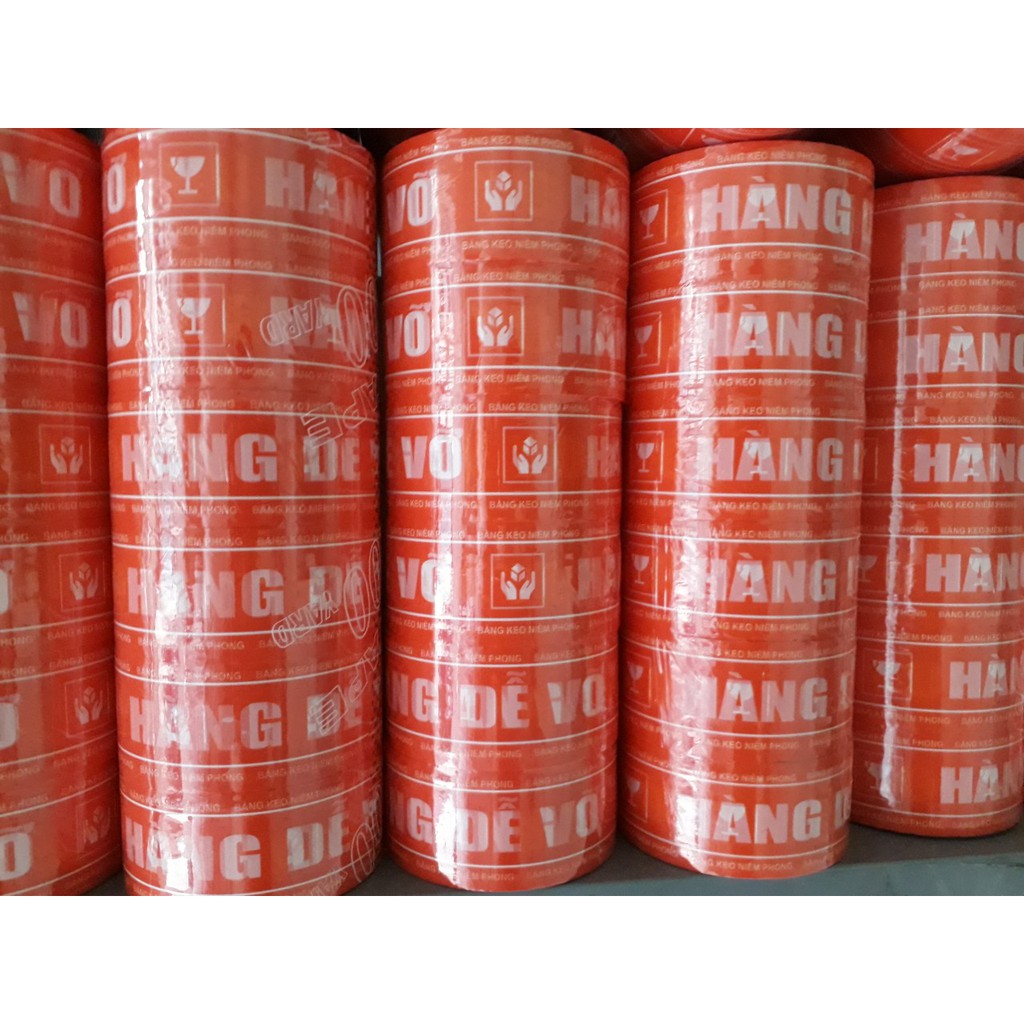 1 Cuộn Băng Keo In Chữ Hàng Dễ Vỡ Màu Cam