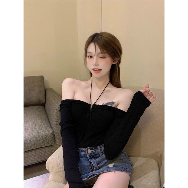 Áo thun tay dài cổ V dây đeo cổ siêu hot(A15